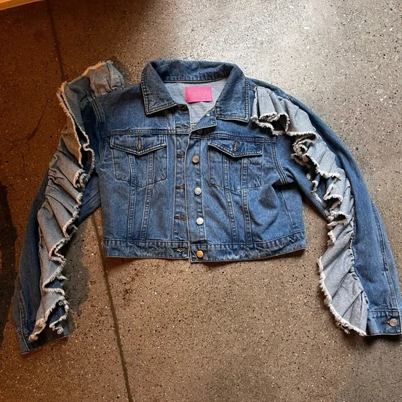 Distressed Blue Jean Jacket - Picture 1 of 3